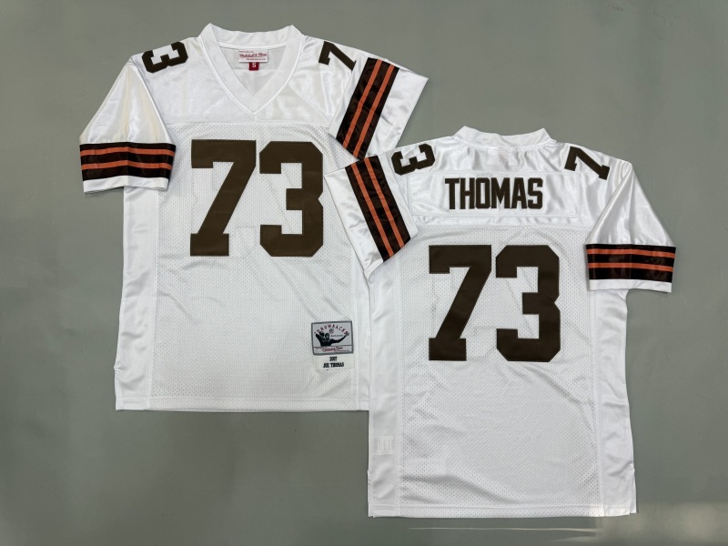Men 2025 Cleveland Browns #73 Thomas white Throwback Limited NFL Jersey style 001->cincinnati bengals->NFL Jersey